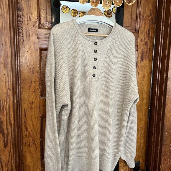 Nadaam Recycled Cashmere Ribbed Henley - Picture 1 of 5